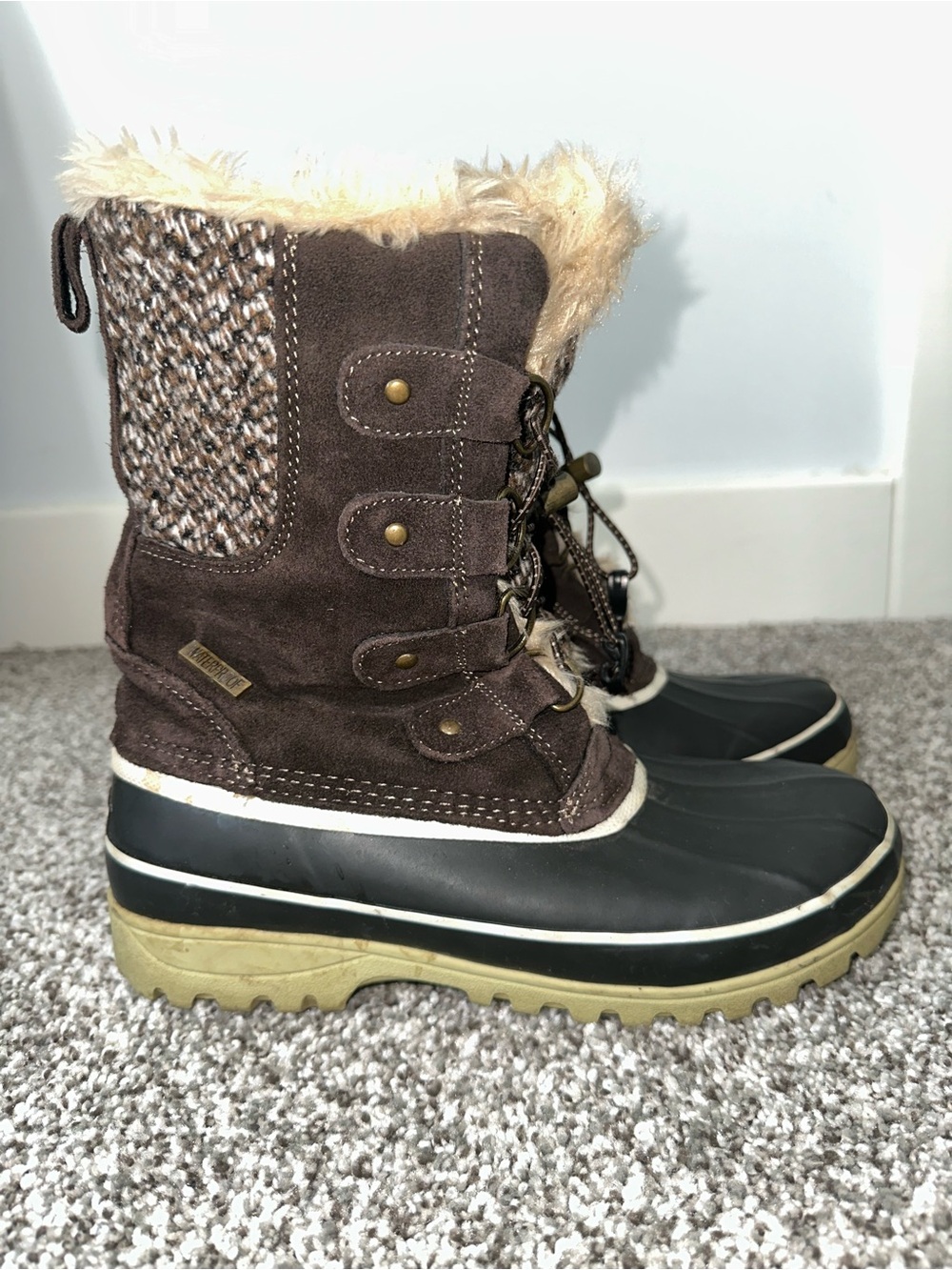 Khombu Nina Waterproof Snow Boots Brown 8